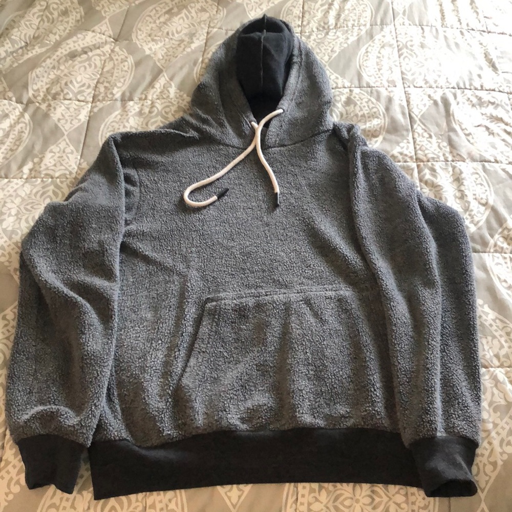 grey reverse fleece hoodie